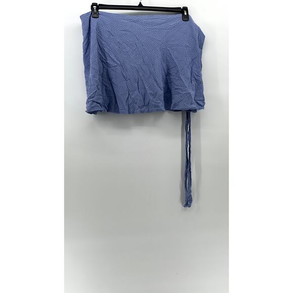 BRANDY MELVILLE Women's Blue Ditsy Floral Mini Wrap Skirt SZ OS - Picture 1 of 10